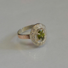 Срібна каблучка з золотими пластинами