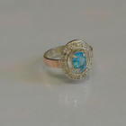 Срібна каблучка з золотими пластинами