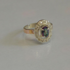 Срібна каблучка з золотими пластинами