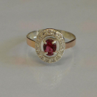 Срібна каблучка з золотими пластинами