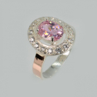 Срібна каблучка з золотими пластинами