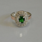 Срібна каблучка з золотими пластинами