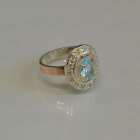 Срібна каблучка з золотими пластинами