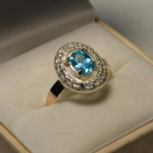 Срібна каблучка з золотими пластинами