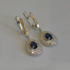 Срібні сережки з накладками з золота