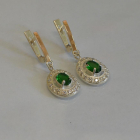 Срібні сережки з накладками з золота