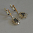 Срібні сережки з накладками з золота