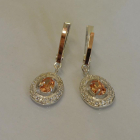 Срібні сережки з накладками з золота