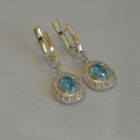 Срібні сережки з накладками з золота