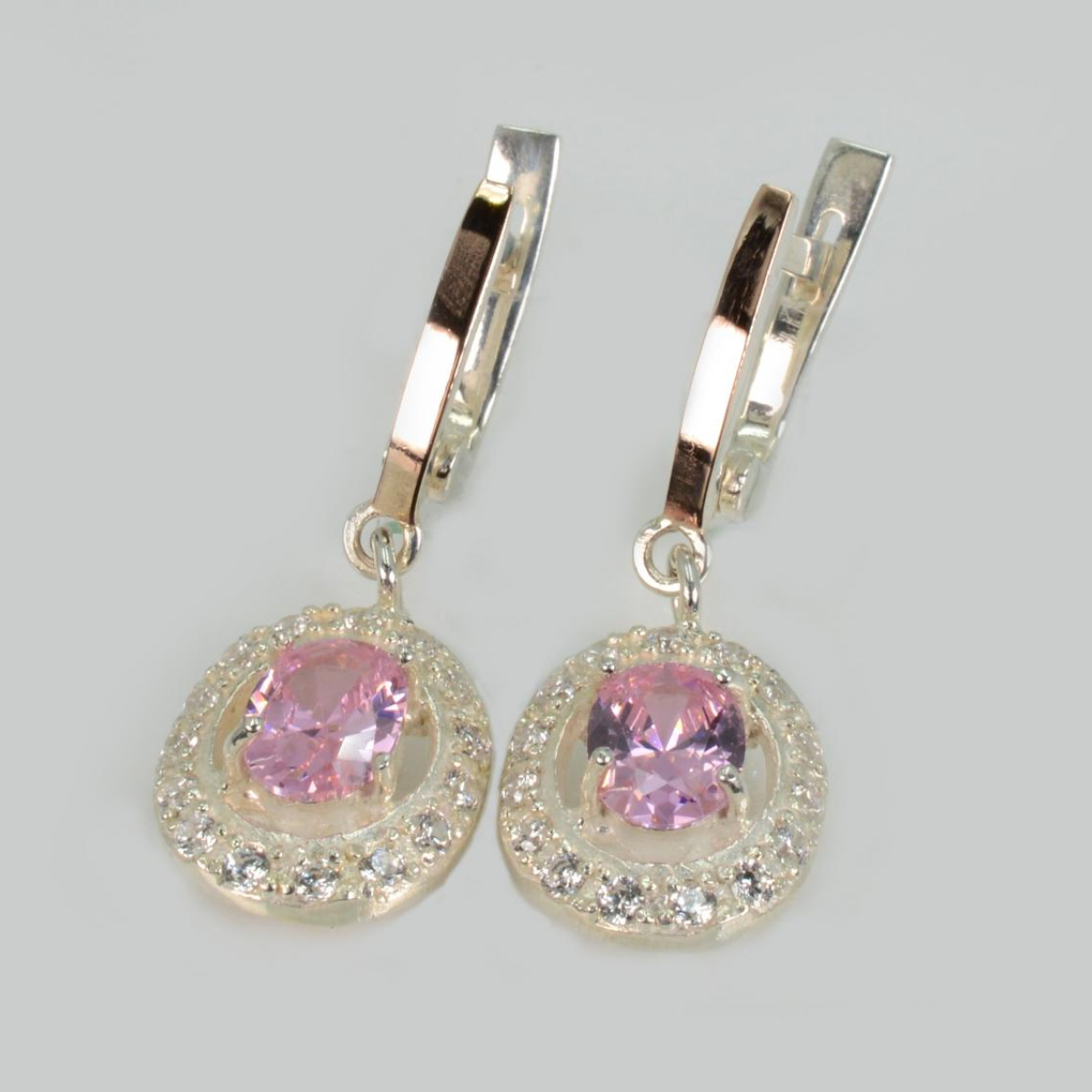 Срібні сережки з накладками з золота