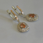 Срібні сережки з накладками з золота