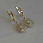 Срібні сережки з накладками з золота