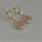 Срібні сережки з накладками з золота