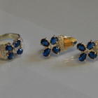 Срібний набір  із золотими накладками