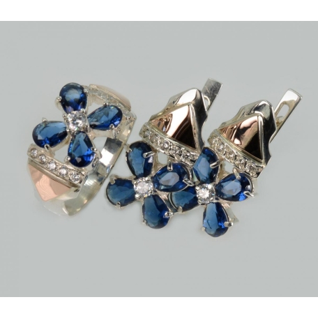 Серебряный набор с золотыми накладками