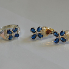 Срібний набір  із золотими накладками