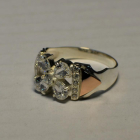 Срібна каблучка  с напайками из золота