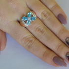 Срібна каблучка  с напайками из золота