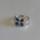 Срібна каблучка  с напайками из золота