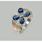 Срібна каблучка  с напайками из золота