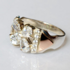 Срібна каблучка  с напайками из золота