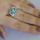 Срібна каблучка  с напайками из золота