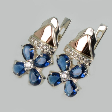 Срібні сережки з золотими накладками