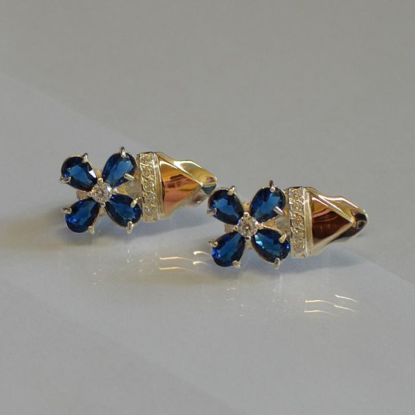 Срібні сережки з золотими накладками