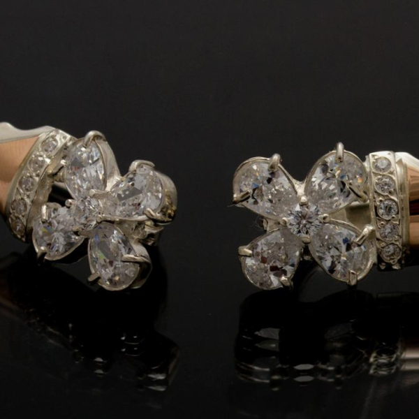 Срібні сережки з золотими накладками