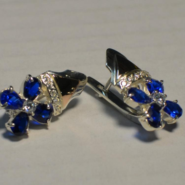 Срібні сережки з золотими накладками