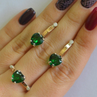 Срібний гарнітур з золотими напайками