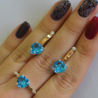 Срібний гарнітур з золотими напайками