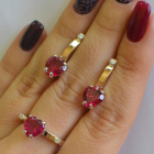 Срібний гарнітур з золотими напайками