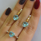 Срібний гарнітур з золотими напайками