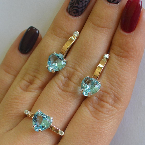 Срібний гарнітур з золотими напайками