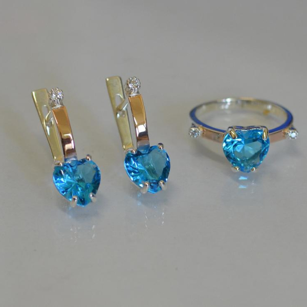 Срібний гарнітур з золотими напайками