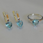 Срібний гарнітур з золотими напайками