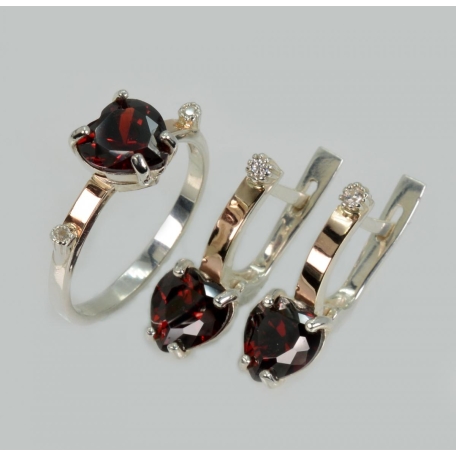 Серебряный гарнитур с золотыми напайками