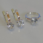 Срібний гарнітур з золотими напайками