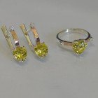 Срібний гарнітур з золотими напайками