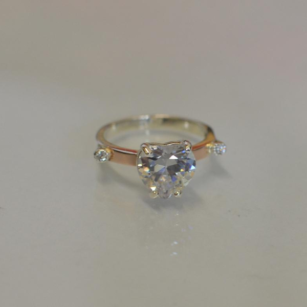 Срібна каблучка з золотими напайками