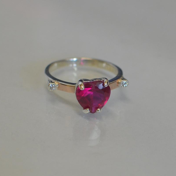 Срібна каблучка з золотими напайками