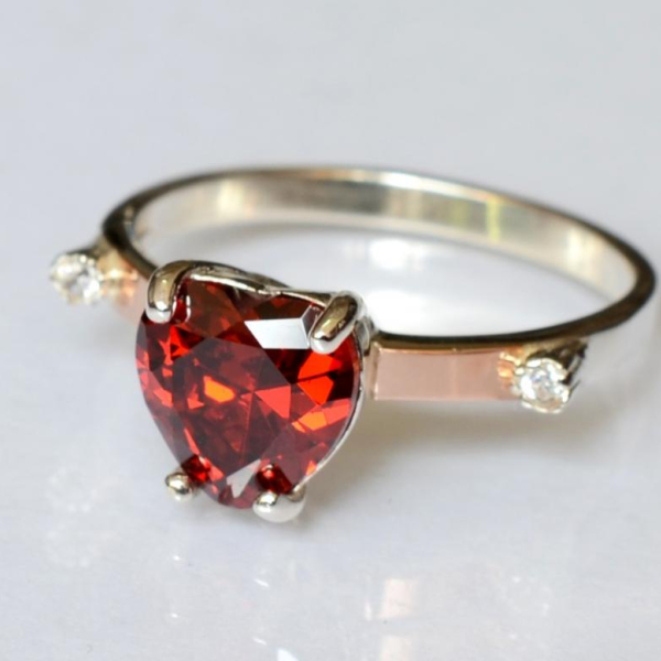 Срібна каблучка з золотими напайками