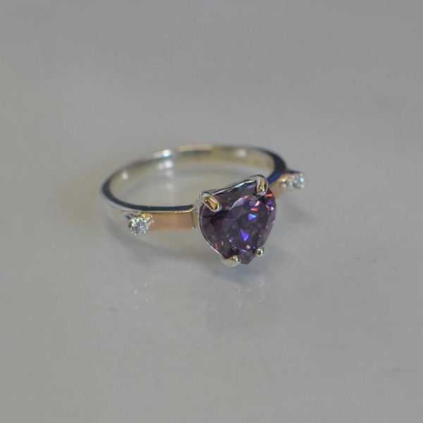 Срібна каблучка з золотими напайками