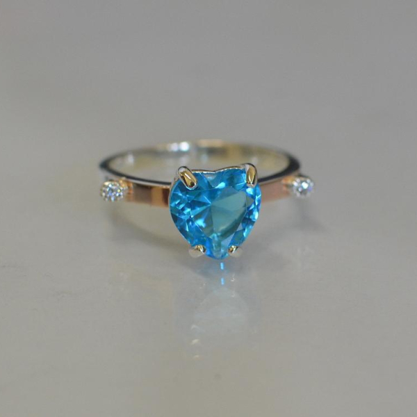 Срібна каблучка з золотими напайками