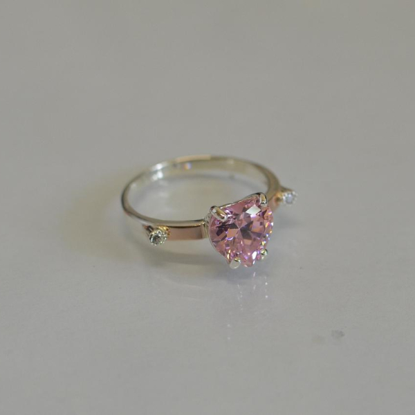 Срібна каблучка з золотими напайками