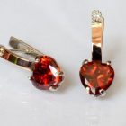 Срібні сережки з золотими напайками