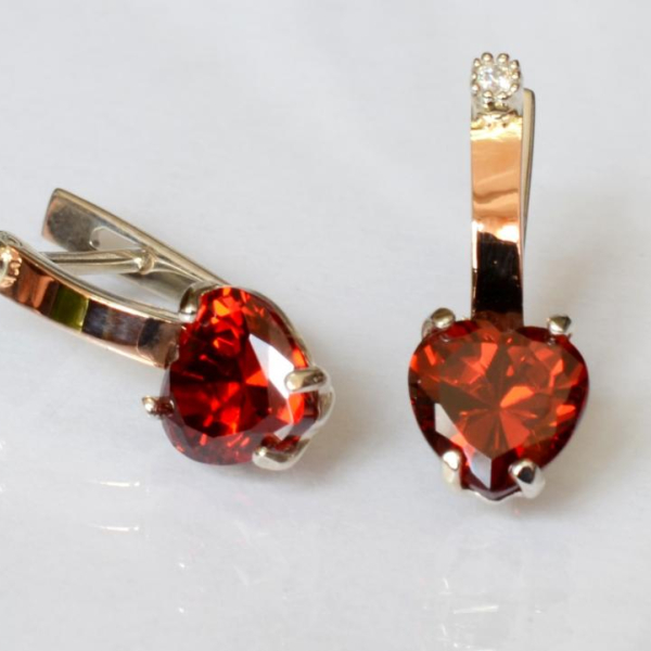 Срібні сережки з золотими напайками