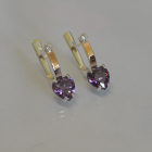 Срібні сережки з золотими напайками