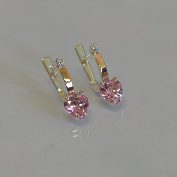 Срібні сережки з золотими напайками